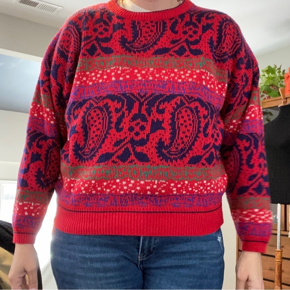Vintage Karen Scott paisley II Print Sweater - Picture 7 of 8